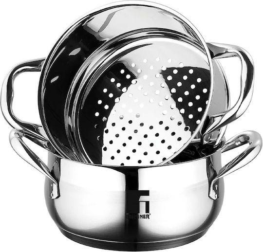 Bergner Gourmet Σετ Κατσαρόλες από Ανοξείδωτο Ατσάλι Ασημί 2τμχ