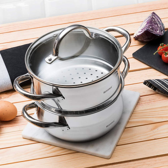 Bergner Gourmet Σετ Κατσαρόλες από Ανοξείδωτο Ατσάλι Ασημί 2τμχ