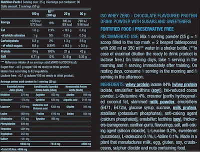 Biotech USA Iso Whey Zero With Glutamine & BCAAs Fără Gluten & Lactoză cu Aromă de Nucă de cocos 908gr