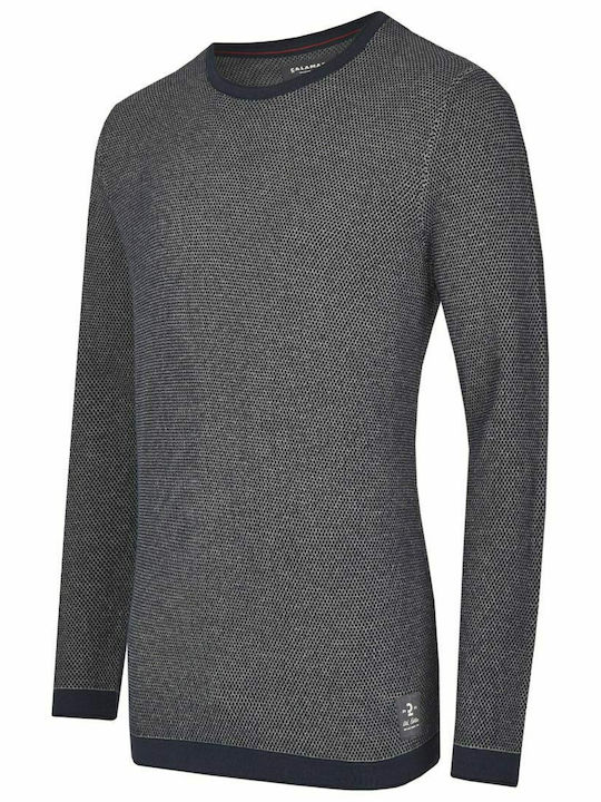 Men's Knitted Cotton Sweater Blue Calamar CL 109545-8K02-43