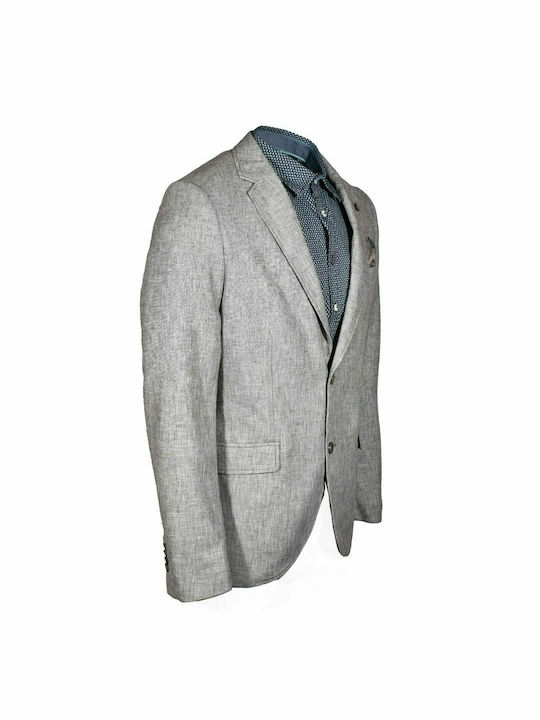 Men's Linen Plaid Linen Jacket Beige-Brown Calamar CL 144030-1020-20