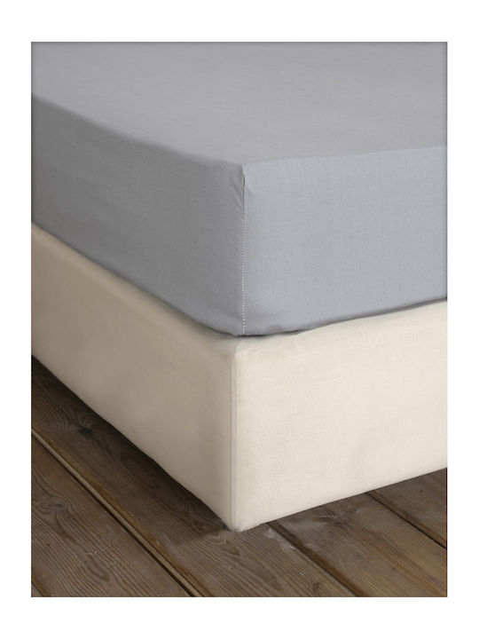 Nima Sheet for Single Bed 160x260cm. Unicolors Ultimate Gray