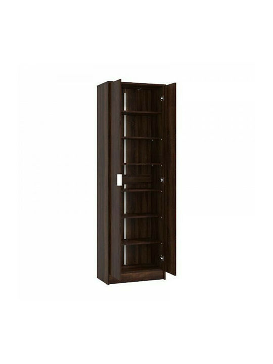 Holz Schuhschrank Neo mit 6 Regalen Dark Sonoma L60xW33xH191.5cm