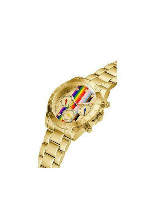 Guess Active Life Damenuhr 42mm Batterie mit Gold Rostfreiem Stahlarmband