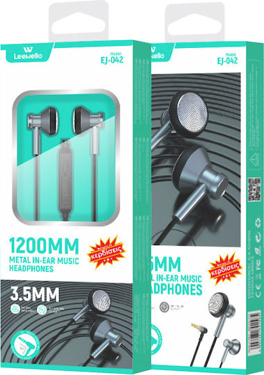 Leewello EJ-042 In-Ear Freihändig Kopfhörer mit Stecker 3.5mm Silber