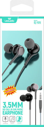Leewello EJ-105 In-ear Handsfree με Βύσμα 3.5mm Μαύρο