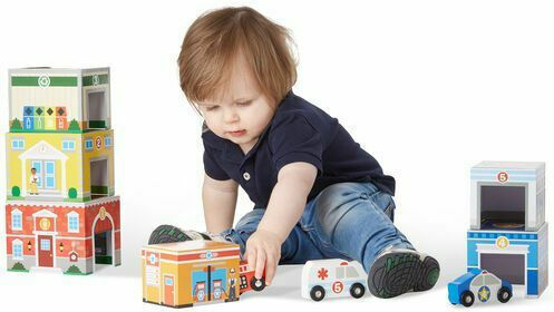 Melissa & Doug Όχημα Nesting & Sorting Κτίρια και Οχήματα για 24+ Μηνών