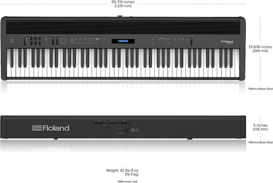 Roland Ηλεκτρικό Stage Πιάνο FP-60X Bundle Πεντάλ Set με 88 Βαρυκεντρισμένα Πλήκτρα Ενσωματωμένα Ηχεία και Σύνδεση με Ακουστικά και Υπολογιστή Black