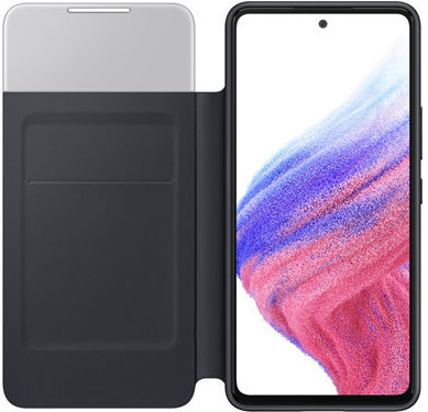 Samsung S View Wallet Cover Изкуствена кожа / Пластмаса Черно (Galaxy A53)