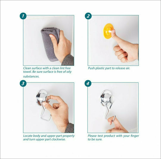 Tekno-Tel 455.DM242 An der Wand montiert Badezimmerregal Inox mit 2 Regalböden und Saugnäpfen 25x15x36cm Silber