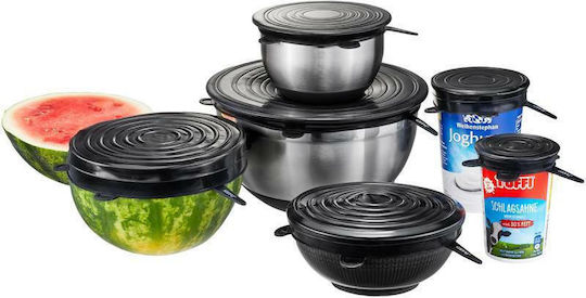 Gefu Silicone Container Cover 23.5cm in Black Colour 12765 6 Pieces