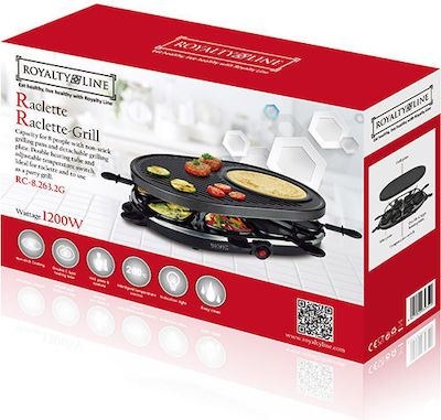 Royalty Line Tischplatte Elektrischer Grill Raclette 1200W