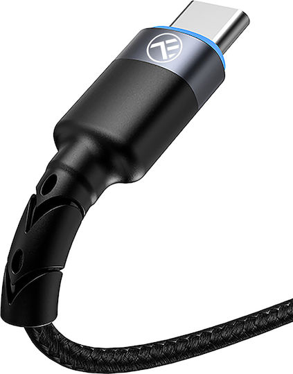 Tellur Braided LED USB 2.0 Cable USB-C Male - USB-A Black 2m