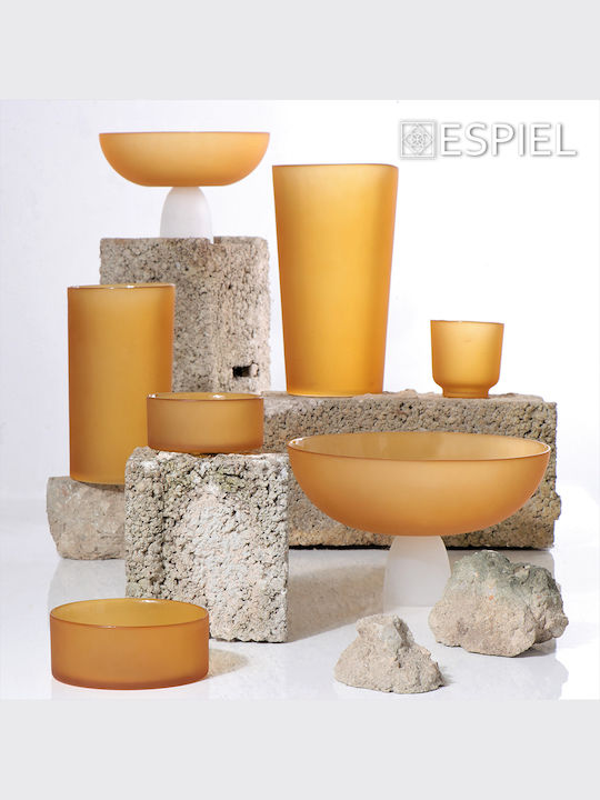 Espiel Caprice Διακοσμητικό Μπωλ Γυάλινο Μουσταρδί 12x12cm