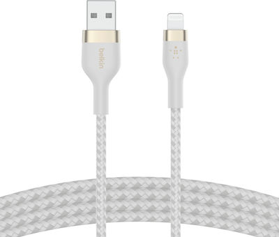 Belkin Braided USB to Lightning Cable Λευκό 2m (CAA010BT2MWH)