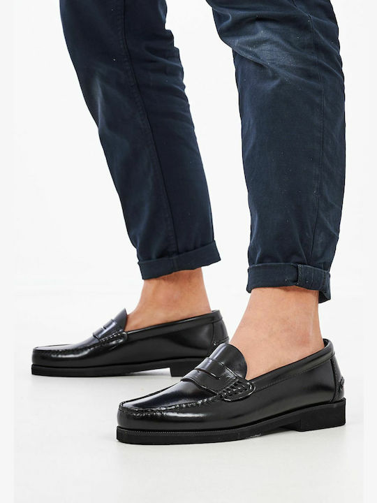 Δερμάτινα Ανδρικά Loafers σε Μαύρο Χρώμα