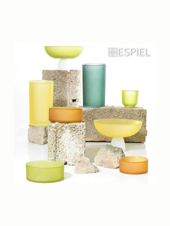 Espiel Caprice Kerzenhalter geeignet für Teelichter Glas Yellow 9.5cm 1Stück
