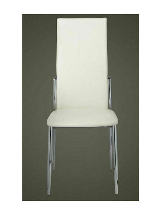 Dining Room Artificial Leather Chair White 54x43x100cm 6pcs