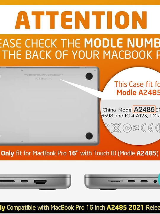 Husă Supcase Unicorn Beetle Pro Apple Macbook Pro 16" M4 M3 M2 M1 Pro Max 2024 2023 2021 A3403 A3186 A2991 A2780 A2485 Transparentă Neagră