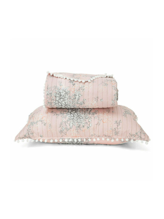 Borea Bijou Set Coverlet Queen Size Microfiber Pink 220x240cm 3pcs