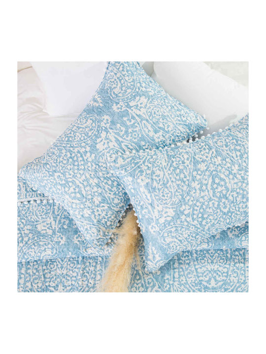 Borea Maya Set Coverlet Queen Size Microfiber Petrol 220x240cm 3pcs
