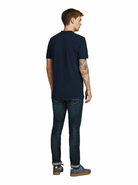 Jack & Jones Bluza Bărbătească cu Mânecă Scurtă Polo Albastru marin