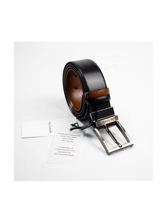 Guy Laroche GL-111 Men's Leather Double Sided Belt Μαύρη / Ταμπά