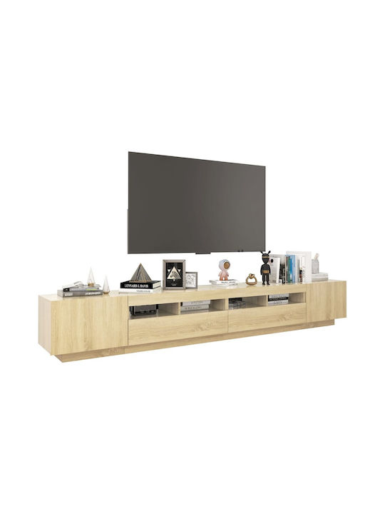 TV-Möbel Hölzernes mit LED-Beleuchtung Sonoma L260xB35xH40cm