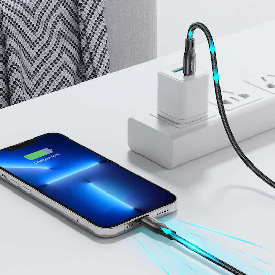 Joyroom S-2024N1 Braided USB-C to Lightning Cable 20W Μαύρο 2m