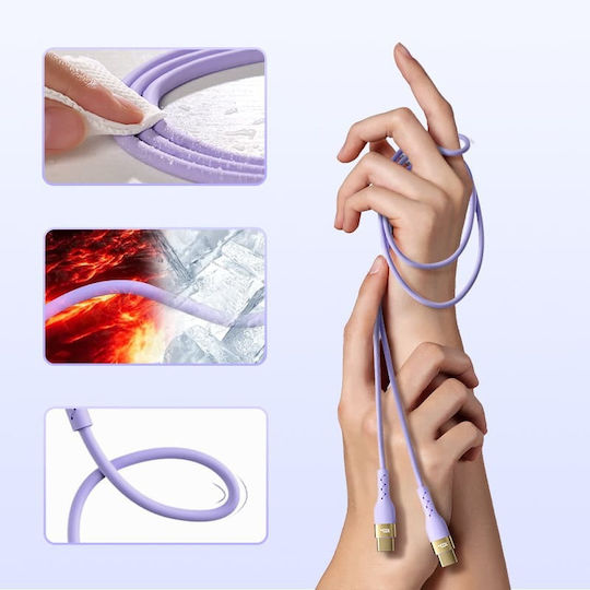 Joyroom S-2050N18 USB 2.0 Cable USB-C Male - USB-C 100W PD Purple 2m