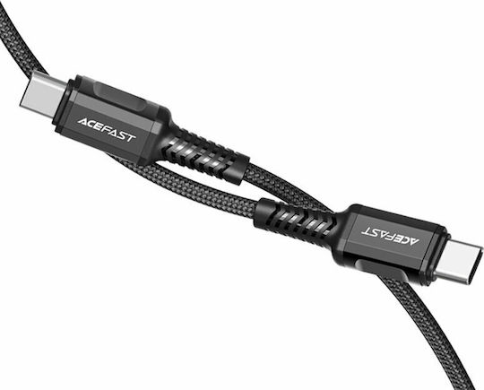Acefast C1-03 Braided USB 2.0 Cable USB-C male - USB-C 60W Μαύρο 1.2m