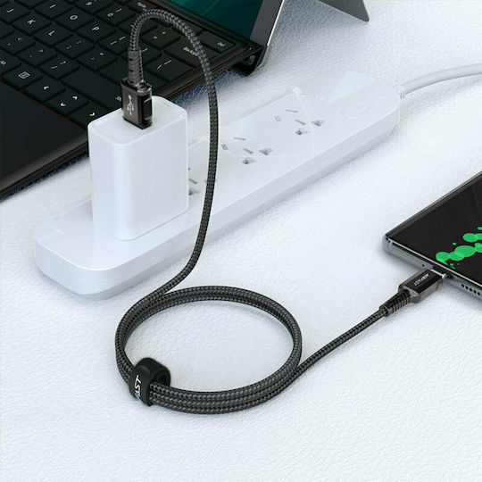 Acefast C1-04 Braided USB 2.0 Cable USB-C male - USB-A Μαύρο 1.2m