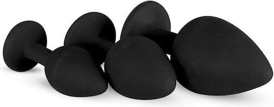 Easytoys Diamond Анални тапи Подредба Black 3бр