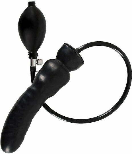 LateX Πρωκτικό Dildo Φουσκωτό Latex Μαύρο 20cm