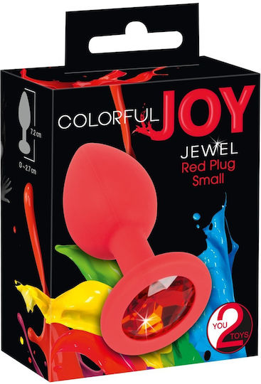 You2Toys Colorful Joy Jewel Plug Small Πρωκτική Σφήνα Small Red 7.2cm
