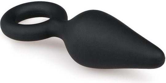 Easytoys Buttplug with Pull Ring Small Anal Plug Klein Black 8.5cm