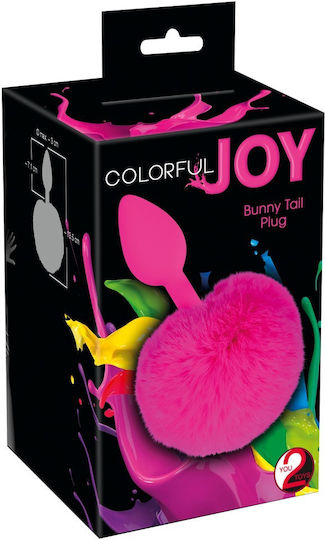 You2Toys Colorful Joy Bunny Tail Plug Πρωκτική Σφήνα Φούξια 6cm