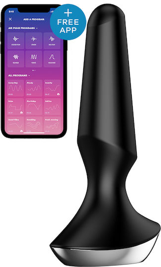 Satisfyer Plug-ilicious 2 Play Анална тапа с възможност за безжична работа и вибрация Черна 13.5см