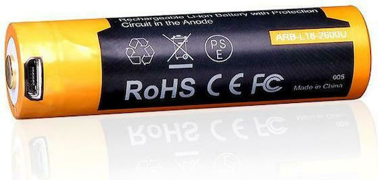 Fenix Micro-USB Презареждаща батерия 18650 Li-ion 2600mAh 3.6V 1бр