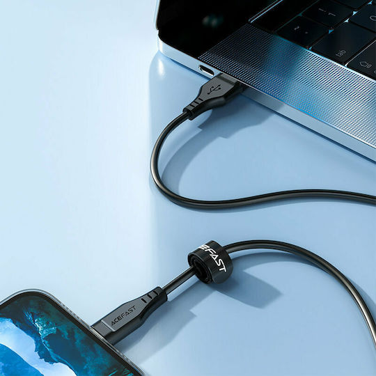 Acefast C3-02 Редовна USB-A към Lightning кабел Черен 1.2м