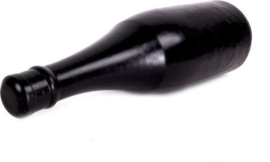 All Black Champagne Bottle Medium Anal Dildo Medium Black 34.5cm