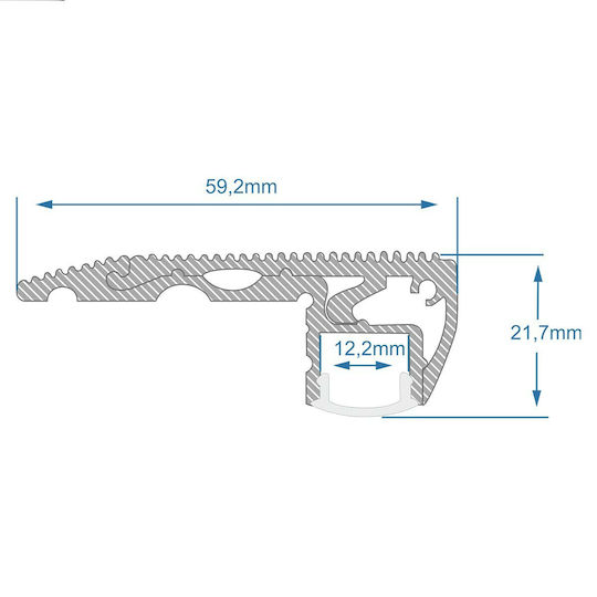 GloboStar Set 25buc Profil din Aluminiu pentru Benzi LED Unghiulare Scări cu Opal Acoperire 200cm.