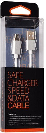 Elough E04 1m Braided / Magnetic USB 2.0 to micro USB Cable Silver