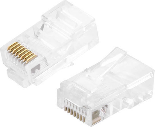 Ugreen NW110 Ștecher RJ-45 masculin Cat5e 100buc Transparent (22667)