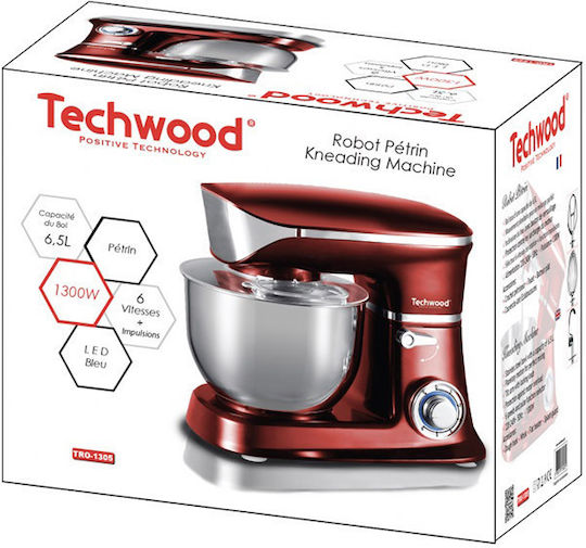 Techwood Kuzinomihană 1300W Cu Bol Inox 6.5lt Roșu