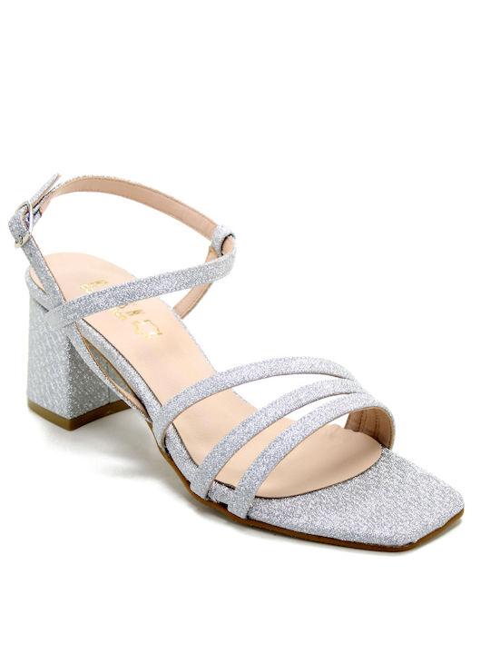 Ellen 51528 Women's Sandals In Silver Colour