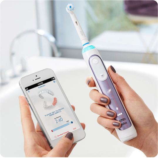 Oral-B Genius 10000N Electric Toothbrush with Timer, Pressure Sensor, and Travel Case Orchid Purple