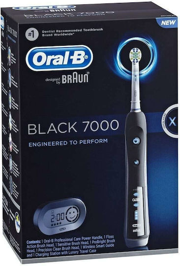 Oral-B Black Pro 7000 Elektrische Zahnbürste mit Timer, Drucksensor und Reisetasche