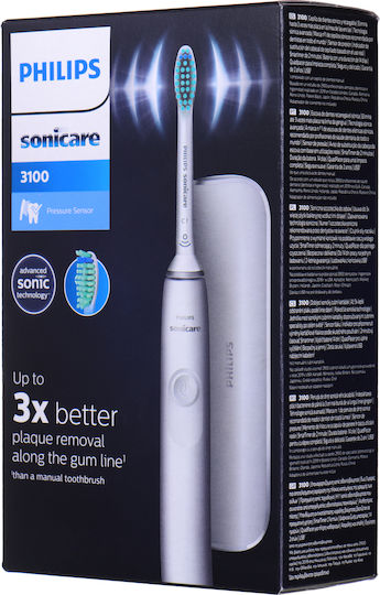 Philips Sonicare 3100 Elektrische Zahnbürste mit Timer und Drucksensor White