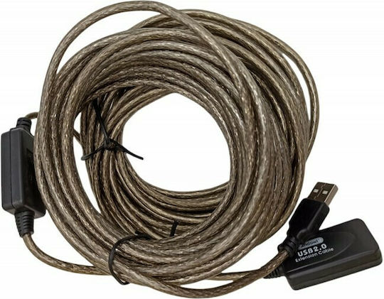 Andowl USB 2.0 Cablu USB-A - USB-A female Negru 30m Q-T05F